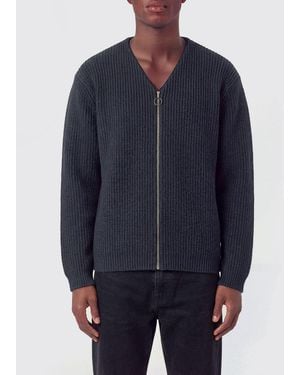 Nanamica Cardigan Zippé En Polyester - Bleu