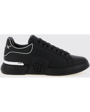 Philipp Plein Phantom Kick$ Leather Trainers - Black