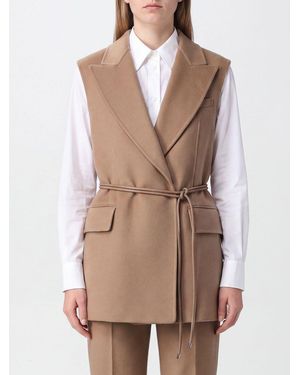 Sportmax Belted Pure Virgin Wool Robe Vest - Natural