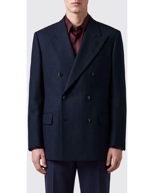 Dries Van Noten Blazer Sartoriale Doppiopetto - Blu