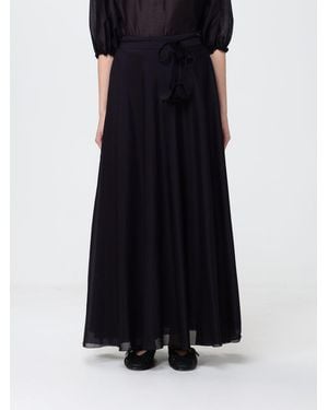 Hanita Chiffon Long Skirt - Black