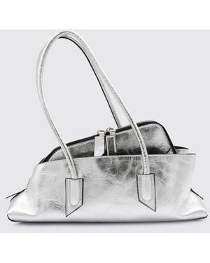 The Attico La Passeggiata Small Crackled Laminated Leather Bag - White