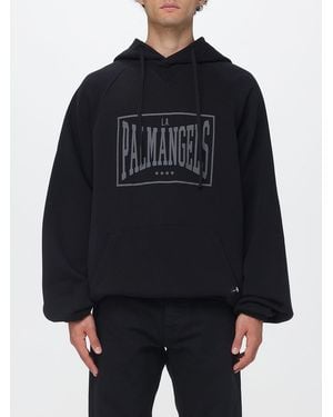Palm Angels Oversized Logo Cotton Hoodie - Black