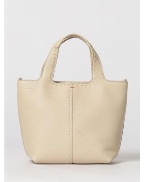 Santoni Hammered Leather Bag - Natural