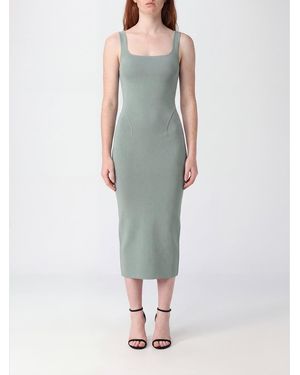 Alaïa Off-The-Shoulder Slim Fit Sheath Midi Dress With Square Neckline - Green