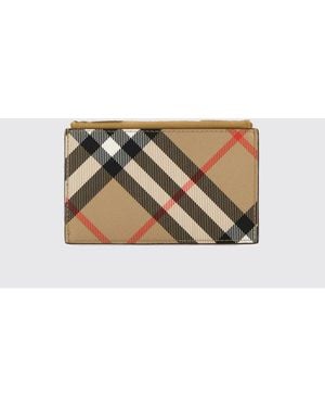 Burberry Vintage Check Coated Cotton Flat Card Holder - Natural