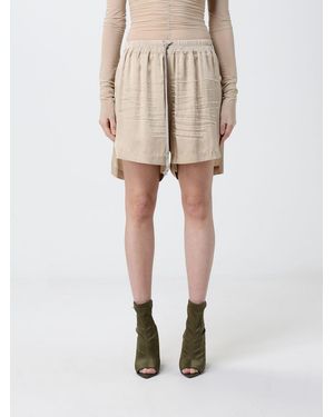 Rick Owens Pantalones Cortos De Raso Con Coulisse - Neutro