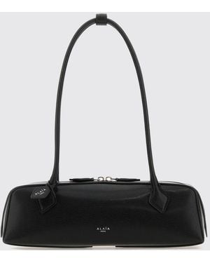 Alaïa Le Teckel Rectangular Leather Shoulder Bag With Double Handle - Black