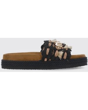 Mou Woven Canvas And Leather Sandals - White