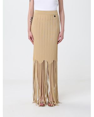 Balmain Fransenrock Aus Viskosestrick - Natur