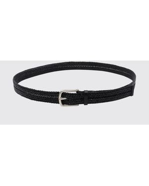 Orciani Woven Leather Belt - White
