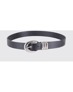 FEDERICA TOSI Ceinture Emily En Cuir Lisse Avec Boucle Ardillon - Gris