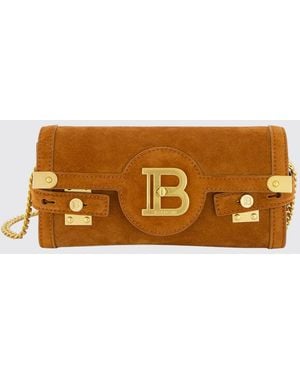 Balmain B-Buzz Suede Bag - Brown