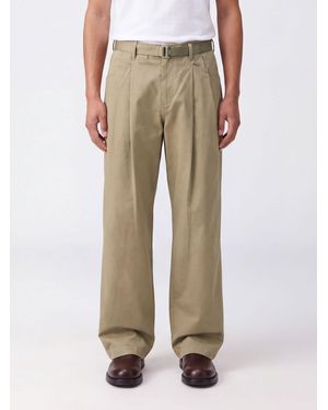 SACAI X CARHARTT WIP Pleated Cotton Wide-Leg Trousers - Natural