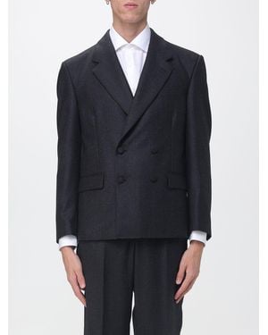 Paura Blazer De Doble Botonadura De Lana Y Cachemira Con Solapas De Pico - Azul