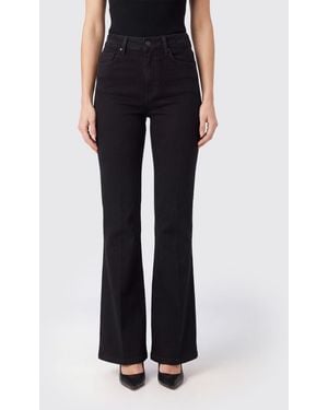PAIGE Laurel Canyon High-Waisted Bootcut Trousers - Black