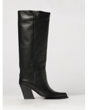 Vic Matié Vic MatiÉ Tapered-Toe Smooth Leather Knee-High Boots With A Flared High Heel - Black