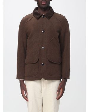 Sebago Short Shirt-Style Polyester Coat With Velvet Collar - Brown