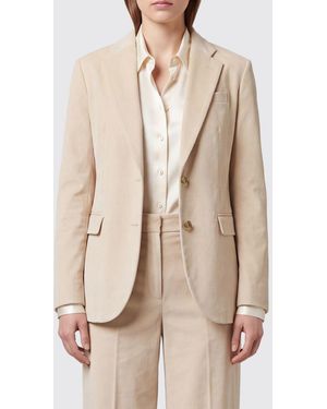 Lardini Single-Breasted Stretch Cotton Blazer With Flap Pockets - Natural