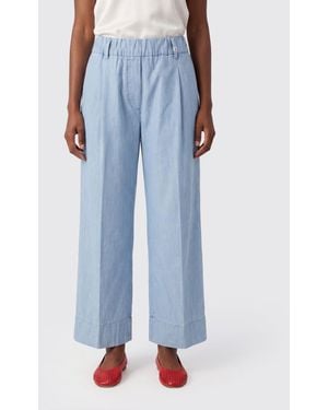Myths Cotton Palazzo Pants - Blue