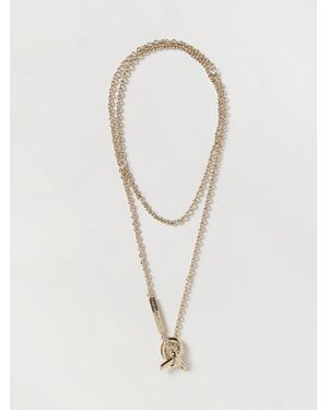 Fabiana Filippi Adjustable Brass Necklace With Charm Pendant - White