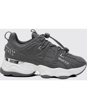 Philipp Plein Runner Beast X-01 Low-Top Trainers With Drawstring Closure - Grey