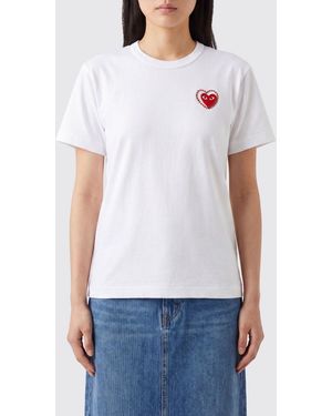 COMME DES GARÇONS PLAY Comme Des GarÇ Ons Play Slim Fit Cotton T-Shirt With Contrasting Logo - White