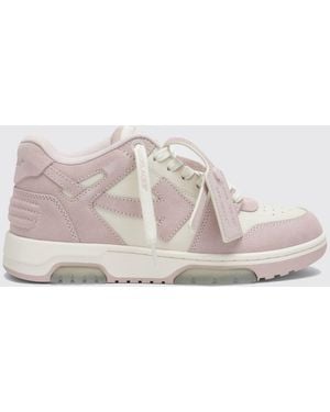 Off-White c/o Virgil Abloh Out Of Office Bicolour Calfskin Low-Top Trainers - White
