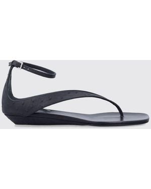 Loulou de Saison Embossed Leather Sandal - White
