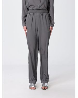 Emporio Armani Satin Straight Trousers - Grey