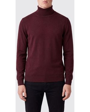 Tagliatore 100% Wool Turtleneck Jumper With Ribbed Trims - Purple