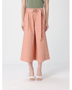 Pinko Love Birds Cropped Cotton Trousers - Pink