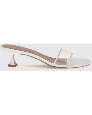 AMINA MUADDI Andreea Pvc Mule Sandals With Low Heel - Natural