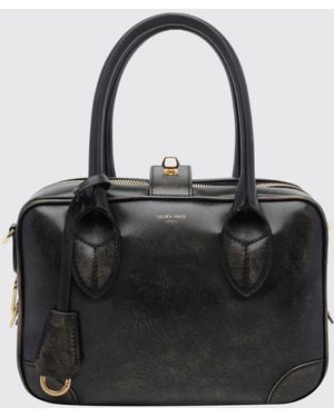 Golden Goose Vita Handtasche Aus Leder Im Used-Look Mit Schulterriemen - Schwarz