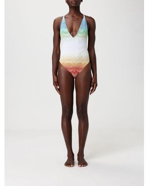 Missoni Metallic Polyester One-Piece Swimsuit - White