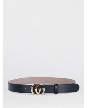 Gucci Gg Marmont Leather Belt - White
