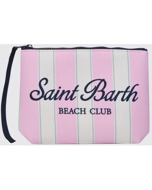 MC2 Saint Barth Aline Striped Polyester Pouch - Pink
