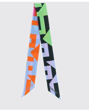 Valextra Printed Silk Scarf - White