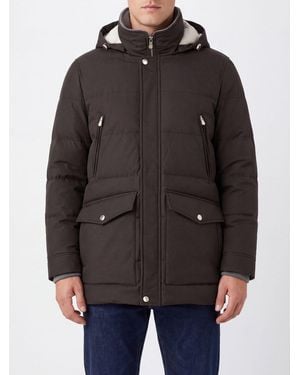 Brunello Cucinelli Short Water-Repellent Nylon Parka With Hood - Black