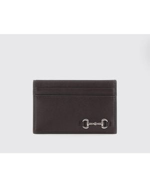 Gucci Flat Smooth Leather Card Holder With Horsebit Detail - White