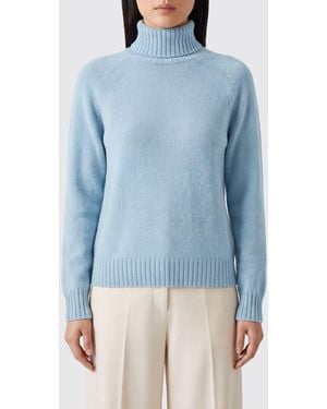Drumohr Lambswool Turtleneck Jumper With Dropped Shoulders - Blue