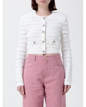 Self-Portrait Cardigan Aus Viskosemischung - Weiß