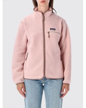 Patagonia Retro High-Neck Short Fleece Jacket With Zip Closure - Pink