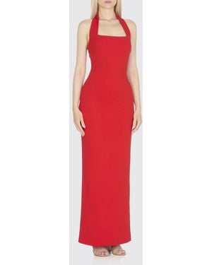 Solace London Long Crêpe Dress - Red