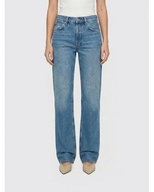 Anine Bing Straight Denim Jeans - Blue