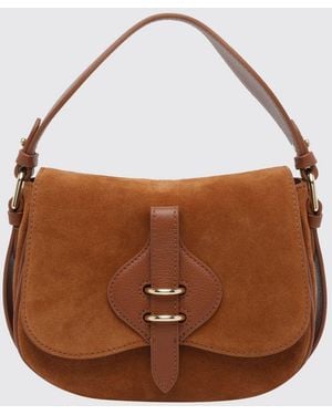 Coccinelle Mavery Mini Grained Leather Shoulder Bag With Strap - Brown