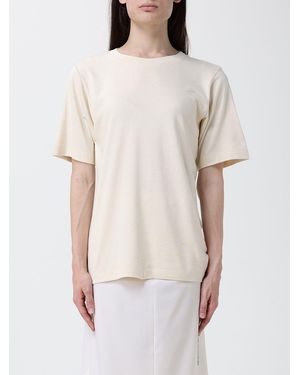 KHAITE Crewneck Pure Silk T-Shirt With Relaxed Fit - Natural