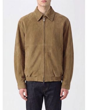Tonywack Suede Shirt Jacket With Zip Closure - Natural