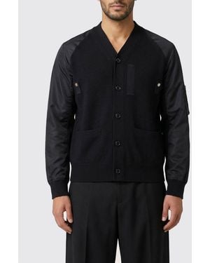 Sacai Cardigan En Mélange De Coton - Noir