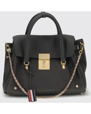 Thom Browne Calf Leather Handbag - Black